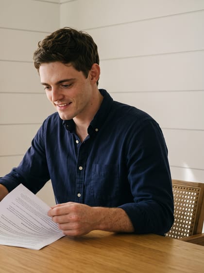 Evan at his desk, building an illustration